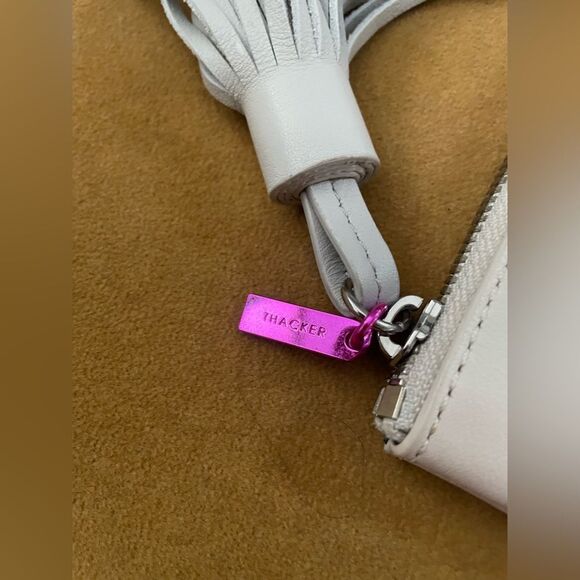 Thacker Nolita Leather Wristlet Cream & Pink - Picture 5 of 10